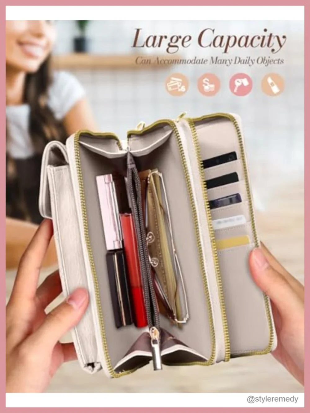 Vegan Leather Crossbody Bag with Phone Pocket and Card Slots